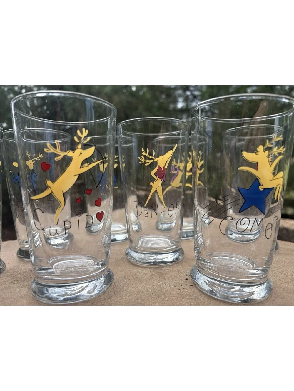 Vintage Retired Pottery Barn Reindeer Tumblers – Set of 8 Christmas  Hi-Ball EUC